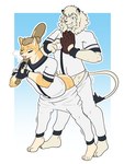 anthro ball baseball_(ball) baseball_glove clothed clothed_sex clothing duo male male/male mascot one_eye_closed partially_clothed sex simple_background tail tail_motion tailwag bran-draws-things nippon_professional_baseball saitama_seibu_lions bran_(bran-draws_things) leo_(saitama_seibu_lions) canid canine canis domestic_dog felid lion mammal pantherine shiba_inu spitz 3:4 digital_media_(artwork) hi_res