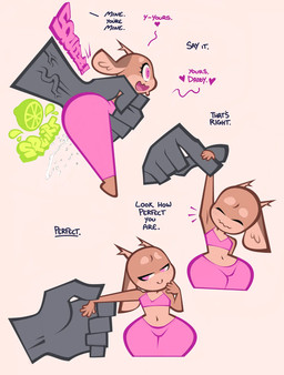 age_difference bodily_fluids daddy_kink disembodied_hand dominant dominant_male duo ejaculation female genital_fluids grabbing_from_behind larger_male male male/female mostly_offscreen_character praise size_difference solo_focus text vaginal_fluids vaginal_squirting fangdangler bimbo_deer wolf_daddy_(fangdangler) canid canine canis deer mammal wolf english_text hi_res