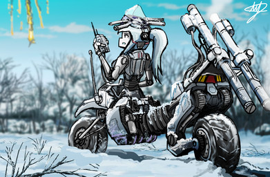 butt cybernetic_spine engine exhaust exhaust_pipe exhaust_vent exposed_endoskeleton hydraulics looking_at_viewer looking_back looking_back_at_viewer machine mecha mechabare military motorcycle not_furry outside rear_view road taillights tire vehicle hans kitticharoench1 nameless_character android humanoid living_machine living_motorcycle living_vehicle motaur motorcycle_taur robot robot_humanoid taur vehicle_humanoid vehicle_taur 2025 full-length_portrait portrait signature