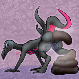 anus butt excessive_feces feces female hyper hyper_feces pooping scatplay solo aralenasty nintendo pokemon generation_7_pokemon pokemon_(species) salazzle 1:1 2017 hi_res signature