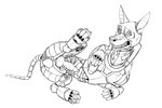 cybernetics feral machine male solo wugi hanna-barbera scooby-doo_(series) dynomutt canid canine canis cyborg dogborg domestic_dog mammal robot robot_dog 3:2 hi_res monochrome