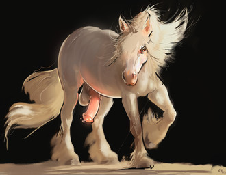 amber_eyes animal_genitalia animal_penis balls blonde_hair bodily_fluids equine_genitalia equine_penis erection feathering feral fluffy fluffy_tail fur genital_fluids genitals hair hooves long_hair long_tail looking_at_viewer male male_feral medial_ring penis pink_penis precum quadruped side_view simple_background solo tail tan_balls tan_body 64k equid equine horse mammal hi_res
