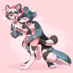 anthro beanie blush bulge bulge_grab clothed clothing collar collar_pull duo erection erection_under_clothing femboy fluffy hat headgear headwear heart_symbol looking_at_another looking_pleasured male male/male muscular muscular_male partially_clothed underwear olive_cow eli_(red_panda) flaroo ailurid canid canine canis fox hybrid mammal red_panda wolf 1:1 2022 absurd_res colored digital_media_(artwork) hi_res shaded