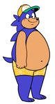 3_toes 4_fingers anthro belly big_belly black_eyes black_nose blue_body blue_eyebrows blue_fur blue_tail closed_smile clothing eyebrows feet fingers freckled_face freckles fur hat headgear headwear male mouth_closed multicolored_body navel obese obese_anthro obese_male overweight overweight_anthro overweight_male simple_background smile solo standing swimming_trunks swimwear tail tan_belly tan_body tan_inner_ear tan_skin thick_thighs toes white_background yellow_clothing yellow_hat yellow_headwear yellow_swimming_trunks yellow_swimwear beastofeuthanasia sega sonic_the_hedgehog_(series) sonic_the_hedgehog eulipotyphlan hedgehog mammal 2023 digital_drawing_(artwork) digital_media_(artwork) flat_colors hi_res