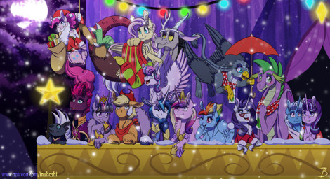 aged_up balcony beard blue_eyes blush bow_(feature) bow_ribbon box broken_horn castle cheek_tuft chest_tuft christmas_decorations christmas_lights christmas_star clothing collar container costume covering covering_mouth covering_own_mouth covering_self cuddling decoration eyewear facial_hair facial_tuft feathered_wings feathers feral flying gift gift_bow gift_box glasses green_eyes group hair holding_object holidays horn inner_ear_fluff kerchief large_group multicolored_hair neckerchief neckwear night one_eye_closed open_mouth open_smile princess purple_eyes purple_hair rainbow_hair red_eyes royalty santa_costume scarf smile snow snowball star star_decoration star_polygon string_lights tongue tongue_out tuft two_tone_hair umbrella wings wink yellow_sclera inuhoshi-to-darkpen christmas friendship_is_magic hasbro my_little_pony my_little_pony:_the_movie_(2017) mythology applejack_(mlp) discord_(mlp) flurry_heart_(mlp) fluttershy_(mlp) gabby_(mlp) grubber_(mlp) mane_six_(mlp) pinkie_pie_(mlp) princess_cadance_(mlp) rainbow_dash_(mlp) rarity_(mlp) spike_(mlp) starlight_glimmer_(mlp) tempest_shadow_(mlp) trixie_(mlp) twilight_sparkle_(mlp) avian chimera draconequus dragon earth_pony equid equine eulipotyphlan gryphon hedgehog horse mammal mythological_avian mythological_creature mythological_equine mythological_scalie pegasus pony scalie unicorn winged_unicorn 2019 hi_res brother_(lore) brother_and_sister_(lore) daughter_(lore) father_(lore) father_and_child_(lore) father_and_daughter_(lore) mother_(lore) mother_and_child_(lore) mother_and_daughter_(lore) parent_(lore) parent_and_child_(lore) parent_and_daughter_(lore) sibling_(lore) sister_(lore)