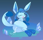 3_toes after_sex ancesra anus blue_body blue_eyes blue_fur blue_pawpads blue_paws blush bodily_fluids breath butt canid canine clitoris crystal cum cum_drip cum_in_pussy cum_inside cum_on_butt cum_on_ground digital_media_(artwork) dripping ears_up eeveelution eyelashes feet female feral fur generation_4_pokemon genital_fluids genitals glaceon hi_res ice long_ears looking_at_viewer mammal nintendo one_eye_closed open_mouth pawpads pokemon pokemon_(species) pussy raised_tail rear_view shaded snout solo tail tail_aside toes tongue