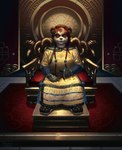 anthro chair female furniture solo throne throne_room yellow_eyes shadoca blizzard_entertainment warcraft bear mammal pandaren hi_res