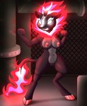 angry anthro athletic athletic_anthro athletic_female black_body breasts cloven_hooves fangs female fist genitals glowing glowing_eyes glowing_hair glowing_horn glowing_tail grey_body hair hooves horn medium_breasts multicolored_body navel nipples nude pussy red_hair red_hooves red_nipples solo standing tail teeth thick_thighs two_tone_body unguligrade white_eyes navanastra asian_mythology chinese_mythology east_asian_mythology friendship_is_magic hasbro my_little_pony mythology fan_character dragon kirin mythological_creature mythological_scalie nirik scalie digital_media_(artwork) hi_res