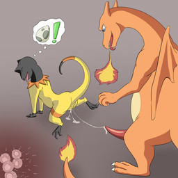 after_sex blue_eyes bodily_fluids breath_powers cum cum_drip cum_in_vagina cum_inside cum_string dripping duo egg elemental_manipulation erection female feral fire fire_breathing fire_manipulation flaming_tail genital_fluids impregnation male male/female orange_body ovum pokemon_egg raised_tail size_difference sperm_cell tail tail_anus wings tiny_terrible nintendo pokemon charizard generation_1_pokemon generation_6_pokemon heliolisk lizard pokemon_(species) reptile scalie 1:1 hi_res