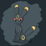 female feral fur long_ears nude sitting solo acminerva nintendo pokemon eeveelution generation_2_pokemon pokemon_(species) umbreon hi_res