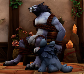 abs anthro balls big_balls bound flaccid foreskin fur genitals green_eyes grey_body grey_fur humanoid_genitalia humanoid_penis inside male nude penis solo nuber blizzard_entertainment warcraft canid canine canis humanoid mammal werecanid werecreature wolf worgen 3d_(artwork) absurd_res digital_media_(artwork) hi_res