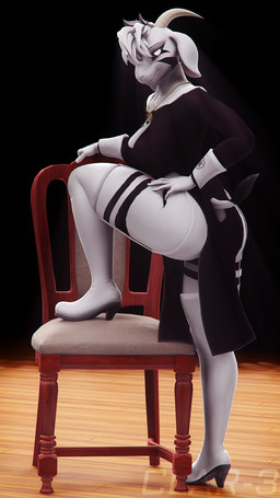 anthro big_breasts black_clothing black_dress black_sclera boots bovid_horn breasts butt caprine_horn chair clothing crossgender dress female floor footwear furniture goat_horn hair hand_on_hip high_heeled_boots high_heels horn jewelry legwear long_sleeves looking_at_viewer mtf_crossgender necklace nun_outfit shoes short_hair solo standing tail thigh_boots thigh_highs white_body white_clothing white_legwear white_thigh_boots white_thigh_highs wood wood_floor thenicedragon warfaremachine_(modeler) undertale undertale_(series) asriel_dreemurr_(god_form) warfare_asriel bovid caprine goat mammal 3d_(artwork) 9:16 digital_media_(artwork) full-length_portrait hi_res portrait watermark