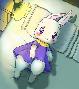 bed blush chima clover cub cute dress female fur happy_happy_clover lagomorph looking_at_viewer mammal mimitako pose purple_eyes rabbit smile solo white_fur young
Rating: Questionable
Score: 6
User: Jontron
Date: April 21, 2014