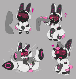 after_sex ambiguous_fluids anthro bodily_fluids crosshair cum cum_from_vagina cum_in_vagina cum_inside cum_on_face cum_string duo exclamation_point faceless_character faceless_male female genital_fluids genitals handjob headpat heart_symbol humanoid_genitalia humanoid_penis larger_male looking_up lying male male/female on_back open_mouth penetration penile penis pink_eyes pinned question_mark sex simple_background size_difference smaller_female surprised vaginal vaginal_penetration visor_eyes white_body snazzle_snapp lagomorph leporid mammal robot_anthro 2026 digital_drawing_(artwork) digital_media_(artwork)