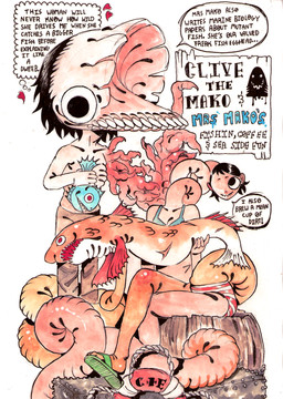 1_eye big_head big_teeth biped black_hair breasts cleavage clothed clothing duo female fin gills hair long_body long_neck male mutant_humanoid mutated nightmare_fuel partially_clothed scales sign simple_background speech_bubble teeth text scribbling_chimp scribbltyhibblty regardless_family_fiends clive_(rff) eiko_(rff) animal_humanoid fish fish_humanoid humanoid marine marine_humanoid absurd_res digital_drawing_(artwork) digital_media_(artwork) english_text hi_res