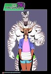 2019 5_fingers aaron_(falcon_mccooper) anthro beard biceps biped body_hair bottomwear boxer_briefs chest_hair clothed clothed_anthro clothed_male clothing comic cover cover_art cover_page deer digital_media_(artwork) duo english_text equid equine facial_hair falcon_mccooper femboy fingers fully_clothed hand_on_shoulder hi_res hotpants jesse_(falcon_mccooper) larger_anthro larger_male male male/male mammal manly muscular muscular_male nipples pecs shirt shorts simple_background size_difference smaller_anthro smaller_male snout student teacher teacher_and_student text title topless topwear underwear zebra