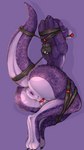 anthro anus ball_gag bdsm big_anus bondage bound butt frogtied frogtied_arms gag hands_behind_back legs_tied male puffy_anus purple_body purple_scales restraints scales simple_background solo submissive submissive_anthro submissive_male miphassl purple_lust_(2dt) kobold reptile scalie absurd_res hi_res