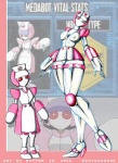 alternate_species breasts clothing female footwear high_heels humanoidized machine nipples not_furry nurse red_eyes shoes solo text raptorsr medabots neutranurse humanoid robot robot_humanoid 2008 english_text