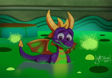 feral horn looking_down male membrane_(anatomy) membranous_wings purple_body purple_scales scales sinking slime solo stuck wings worried lightwavedrake_(artist) activision microsoft mythology spyro_reignited_trilogy spyro_the_dragon xbox_game_studios spyro dragon mythological_creature mythological_scalie scalie digital_media_(artwork) hi_res
