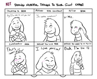 anthro blush chart clothed clothing disembodied_hand duo eyes_closed fur happy i_love_you long_ears looking_at_viewer love male open_mouth open_smile petting simple_background smile solo_focus teeth text white_background young young_anthro young_male narija undertale undertale_(series) waifu_chart asriel_dreemurr boss_monster_(undertale) bovid caprine goat human mammal 2015 comic digital_drawing_(artwork) digital_media_(artwork) english_text meme monochrome