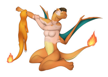 anthro biped bite biting_another blue_eyes breasts brown_hair claws countershade_tail countershade_torso countershading duo eyes_closed featureless_breasts female feral gender_transformation growth hair human_to_anthro kneeling legs_together membrane_(anatomy) membranous_wings mid_transformation mtf_transformation navel non-mammal_breasts non-mammal_navel nude orange_body paws simple_background sitting sitting_on_ground species_transformation tail three-quarter_view transformation white_background wing_growth wings theeldertrinity tomek1000 mythology nintendo pokemon charizard charmander dragon generation_1_pokemon human mammal mythological_creature mythological_scalie pokemon_(species) scalie 2017 artist_collaboration colored hi_res shaded