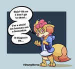 age_regression ageplay clothed clothing diaper eyewear female glasses pamp roleplay transformation wearing_diaper dustyerror nintendo pokemon pamper canid canine canis domestic_dog fox mammal hi_res trans_(lore) trans_woman_(lore)