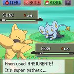 butt duo female feral grass humiliation looking_at_viewer plant pokemon_battle tail text adeviantcritter nintendo pokemon abra felid generation_1_pokemon generation_4_pokemon mammal pokemon_(species) shinx 1:1 english_text