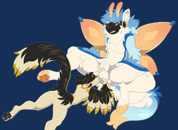 4_ears animal_genitalia antennae_(anatomy) anthro ball_fondling ball_sniffing balls black_tail duo feet fondling fully_sheathed genital_slit genitals hindpaw lying machine male male/male multi_ear nude on_front open_mouth orange_wings paws raised_tail sheath sheath_grab shy simple_background sitting sitting_on_ground slim sniffing tail thick_thighs transparent_background white_body wings pilvi_owo arthropod avali hybrid insect lepidopteran moth protogen 2025 alpha_channel digital_drawing_(artwork) digital_media_(artwork) hi_res