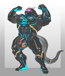 2024 2_horns anthro biped chastity_cage chastity_device dragon hi_res horn luke_c419 male muscular muscular_anthro muscular_male muscular_sub mythological_creature mythological_scalie mythology scalie solo standing submissive submissive_anthro submissive_male