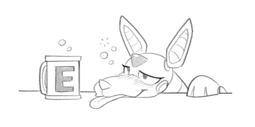 blush blush_lines bubble drunk drunk_bubble female feral machine simple_background solo substance_intoxication tongue tongue_out white_background halbean capcom mega_man_(series) fan_character samba_(halbean) canid canine mammal robot 2:1 monochrome