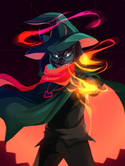 anthro black_body black_fur clothed clothing eyewear fur glasses hat headgear headwear male scarf solo fyoodalia_(artist) deltarune undertale_(series) ralsei bovid caprine darkner goat mammal 2018 3:4 digital_media_(artwork) hi_res