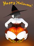 alternative_fashion anthro big_breasts big_butt breasts butt clothed clothing feet female fur goth hat headgear headwear holidays huge_butt panties ruth_blackwell simple_background solo underwear witch_hat blackbetty halloween arthropod insect lepidopteran moth hi_res