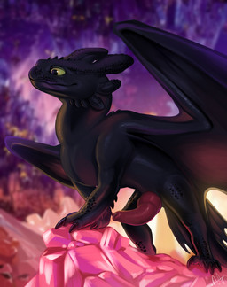 black_body black_scales blurred_background bodily_fluids claws crystal erection feral genital_fluids genitals knot knotted_penis male male_feral membrane_(anatomy) membranous_wings penis precum quadruped scales solo tail wings yellow_sclera hamham5 dreamworks european_mythology how_to_train_your_dragon mythology toothless dragon mythological_creature mythological_scalie scalie western_dragon 2025 absurd_res hi_res signature