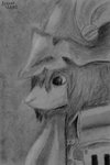 abstract_background anthro armor ascot black_eyes close-up clothed clothing female hair hat headgear headwear helmet looking_away looking_down side_view solo sejantlamb final_fantasy final_fantasy_ix square_enix freya_crescent burmecian mammal rodent 2019 charcoal_(artwork) greyscale hi_res monochrome portrait traditional_media_(artwork)