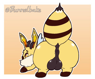 antennae_(anatomy) anus ass_up backsack balls big_balls big_butt black_stripes border bottom_heavy bouncing_balls bubble_butt butt butt_focus ears_up eyebrows feet feral fur genitals glistening glistening_balls glistening_body glistening_butt glistening_genitalia gradient_background hip_sway insect_wings looking_at_viewer looking_back looking_back_at_viewer male male_feral neck_tuft nude outline presenting presenting_anus presenting_balls presenting_hindquarters rear_view seductive shaking_butt simple_background solo stinger stripes tail tail_motion tail_sway text thick_tail tuft white_border white_outline wiggle wings y_anus yellow_body yellow_ears yellow_eyes yellow_fur bunnelbake fakemon nintendo pokemon arthropod bee beevee eevee generation_1_pokemon hybrid hymenopteran insect pokemon_(species) 2026 2d_animation 6:5 animated artist_name digital_drawing_(artwork) digital_media_(artwork) flat_colors frame_by_frame loop no_sound short_playtime video