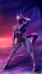 2022 4_fingers anthro clothed clothing day detailed_background digital_media_(artwork) equid equine equus fingers hair hi_res hooves horse long_hair male mammal navel outside sky smile solo standing tail thong topless underwear