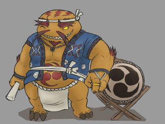 anthro asian_clothing barazoku belly belly_overhang clothing drum east_asian_clothing etchu_fundoshi front_view fundoshi grey_background hachimaki happi_(clothing) japanese_clothing male musical_instrument overweight overweight_male percussion_instrument simple_background solo taiko_drum tomoe_(symbol) topwear triple_tomoe undersized_clothing undersized_topwear underwear galrock league_of_legends riot_games tencent tahm_kench_(lol) aquatic catfish demon fish 4:3 digital_drawing_(artwork) digital_media_(artwork) hi_res