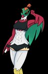 abs alpha_channel anthro avian black_clothing black_eyes bottomwear breasts clothing eyelashes feathered_wings feathers female fur generation_6_pokemon green_body green_feathers hawlucha hi_res humanoid muscular nintendo non-mammal_breasts orange_body orange_feathers pokemon pokemon_(species) pupils red_body red_feathers shirt shorts solo sueliz tailless tank_top topwear white_body white_feathers wings yellow_pupils
