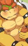 anthro belly blush bodily_fluids erection genital_fluids genitals humanoid_genitalia humanoid_hands humanoid_penis male masturbation moobs nipples overweight overweight_anthro overweight_male penile penile_masturbation penis precum solo yoshizaurusu_n mario_bros nintendo bowser koopa scalie 2019 hi_res