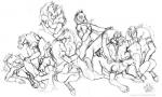 all_fours anal anal_penetration anthro balls blotch butt equine gay group group_sex horse hug male mammal oral orgy penetration penis plain_background sex sketch tongue white_background
Rating: Explicit
Score: 4
User: Vinea
Date: March 22, 2014