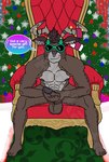 5_toes anthro antlers balls christmas_decorations christmas_present christmas_tree erection eyewear feet genitals gift glasses holding_penis holidays horn humanoid_feet male nipples novelty_glasses nude_male penis plant plantigrade smile smirk solo speech_bubble sunglasses sunglasses_on_face text toes tree aquapunkarts christmas epic_games fortnite dolph_(fortnite) deer mammal new_world_deer reindeer hi_res watermark