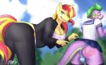 anthro anthrofied blush bottomwear breasts bulge clothed clothing crossdressing duo female femboy fur hair horn male male/female multicolored_hair panties skirt smile tail tail_under_skirt two_tone_hair underwear mina-the-pie equestria_girls friendship_is_magic hasbro my_little_pony mythology spike_(mlp) sunset_shimmer_(eg) dragon equid equine horse mammal mythological_creature mythological_equine mythological_scalie pony scalie unicorn 2017 digital_media_(artwork) hi_res