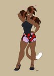 anthro clothing female hair heart_symbol solo wendel_fragoso deborah_bispo domestic_cat felid feline felis mammal absurd_res hi_res