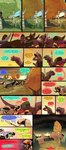 absurd_res autumn comic dialogue dinosaur doerate_(thepatchedragon) dragon dragonscape drekir dromaeosaurid fantasy female feral gila_(thepatchedragon) group hi_res hiker_(thepatchedragon) jat_(thepatchedragon) male melee_weapon mythological_creature mythological_scalie mythology polearm post-apocalyptic reptile scalie spear tail text thepatchedragon theropod travois weapon
