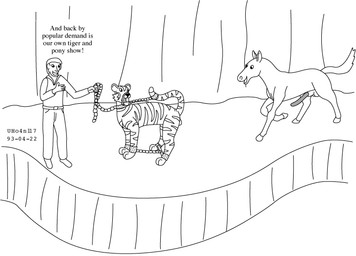 animal_genitalia animal_penis balls bodily_fluids bound chain clothed clothed_human clothing dialogue drooling duo equine_genitalia equine_penis erection feral feral_bondage genitals hooves imminent_anal imminent_interspecies imminent_rape imminent_sex looking_back male male/male penis raised_tail restraints rope saliva sex_show sheath simple_background size_difference smile spreader_bar stage stage_curtains standing tail walking white_background urbanhermit equid equine felid horse human mammal pantherine pony tiger 1993 black_and_white dated monochrome