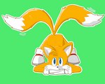 anthro ass_up cuffs_(clothing) heart_eyes heart_symbol jack-o'_pose male pose solo nedrik sega sonic_the_hedgehog_(series) miles_prower canid canine fox mammal 5:4 hi_res