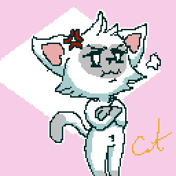 anthro chibi female frustrated solo chameleonark2307 colorpoint domestic_cat felid feline felis mammal 1:1 aliasing digital_media_(artwork) low_res oekaki