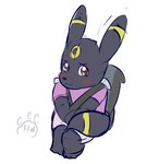 baby clothed clothing desperation diaper embarrassed female fur omorashi padded padding wearing_diaper young hangyakuneko nintendo pokemon eeveelution generation_2_pokemon pokemon_(species) umbreon sketch