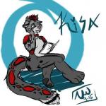 anthro big_feet blue_eyes collar feet female horn solo spots nikkifluff kisa felid mammal pantherine snow_leopard 1:1