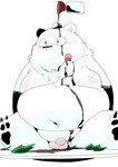 anthro balls belly big_belly black_body black_fur blush candy chocolate dessert dot_eyes flaccid food fur genitals kemono male moobs nipples overweight overweight_anthro overweight_male penis sitting solo tongue tongue_out white_body white_fur sigenoya takotyutyu bear mammal polar_bear ursine 2021 hi_res